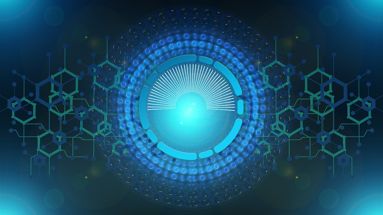 Cyber network showing blockchain